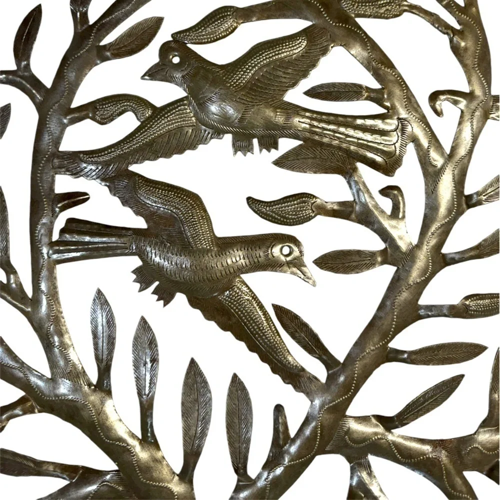 23” Tree of Life with Birds Metal Hanging Wall Decor - Picture 2 of 2